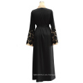 Vestido de desgaste musulmán de moda de poliéster de calidad superior mujeres negro moderno abaya